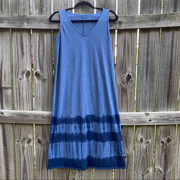 J Jill Blue Tie Dye Sleeveless Cotton Dress